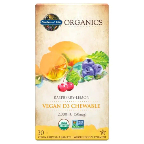 mykind Organics Vegan D3 Raspberry-Lemon 30 Tablets by Garden of life