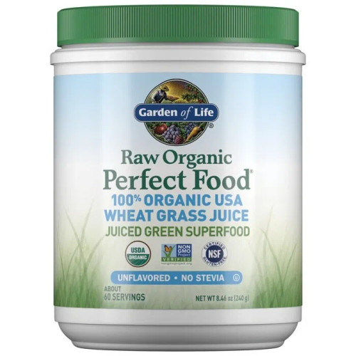 Raw Organic Perfect Food Wheat Grass Juice Powder 240 Grams by Graden of Life