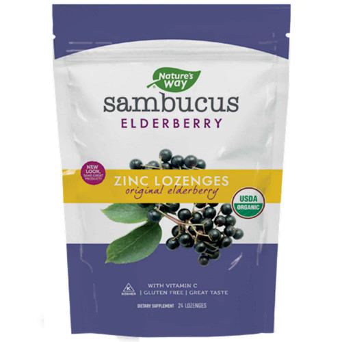 Sambucus Zinc Elderberry 24 Lozenges by Natures Way