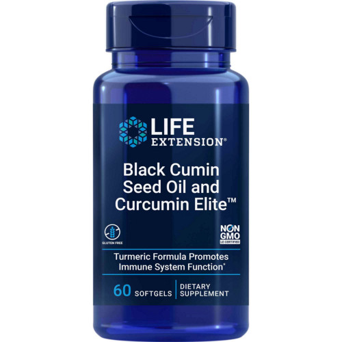 Black Cumin Seed Oil and Curcumin Elite Turmeric Extract 60sg by Life Extension