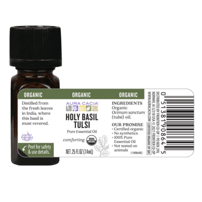 Holy Basil Org Essential Oil .25 fl oz by Aura Cacia