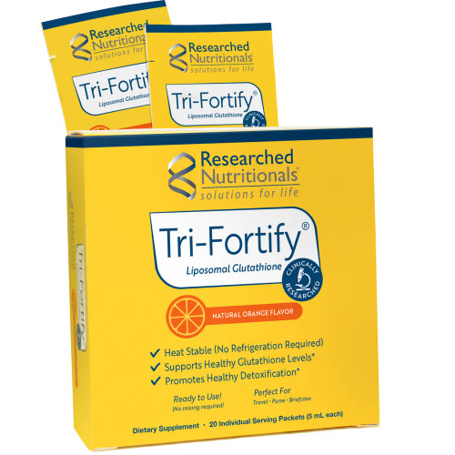 Tri-Fortify Liposomal Glutathione Orange 20 Packets Box by Researched Nutritionals