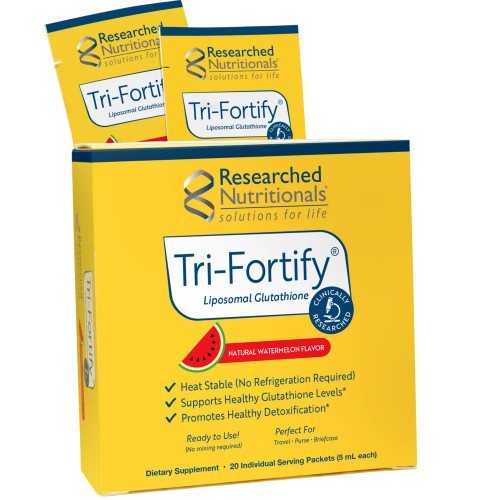 Tri-Fortify Liposomal Glutathione Watermelon 20 Packets Box by Researched Nutritionals