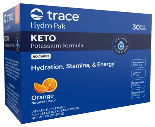 Hydro Pak Keto Potassium Formula Stick Packs, Orange 30pack by Trace Minerals Research