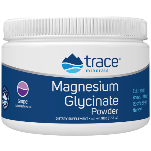 Magnesium Glycinate Powder Grape 6.3oz by Trace Minerals Research