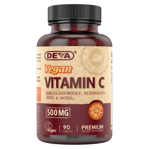 Vegan Vitamin C 500mg + Elderberry - 90 Tablets by Deva Nutrition