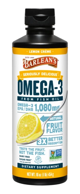 Seriously Delicious Omega-3 from Fish Oil Lemon Creme by Barlean's Organic Oils