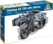  Italeri 1/9 German Zundapp KS750 with Sidecar 