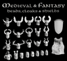 Victrix 28mm Medieval & Fantasy Heads, Cloaks & Shields   Victrix 28mm Medieval & Fantasy Heads, Cloaks & Shields