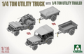Takom 1/16 US 1/2 ton Utility Truck with 1/4 ton Utility Trailer