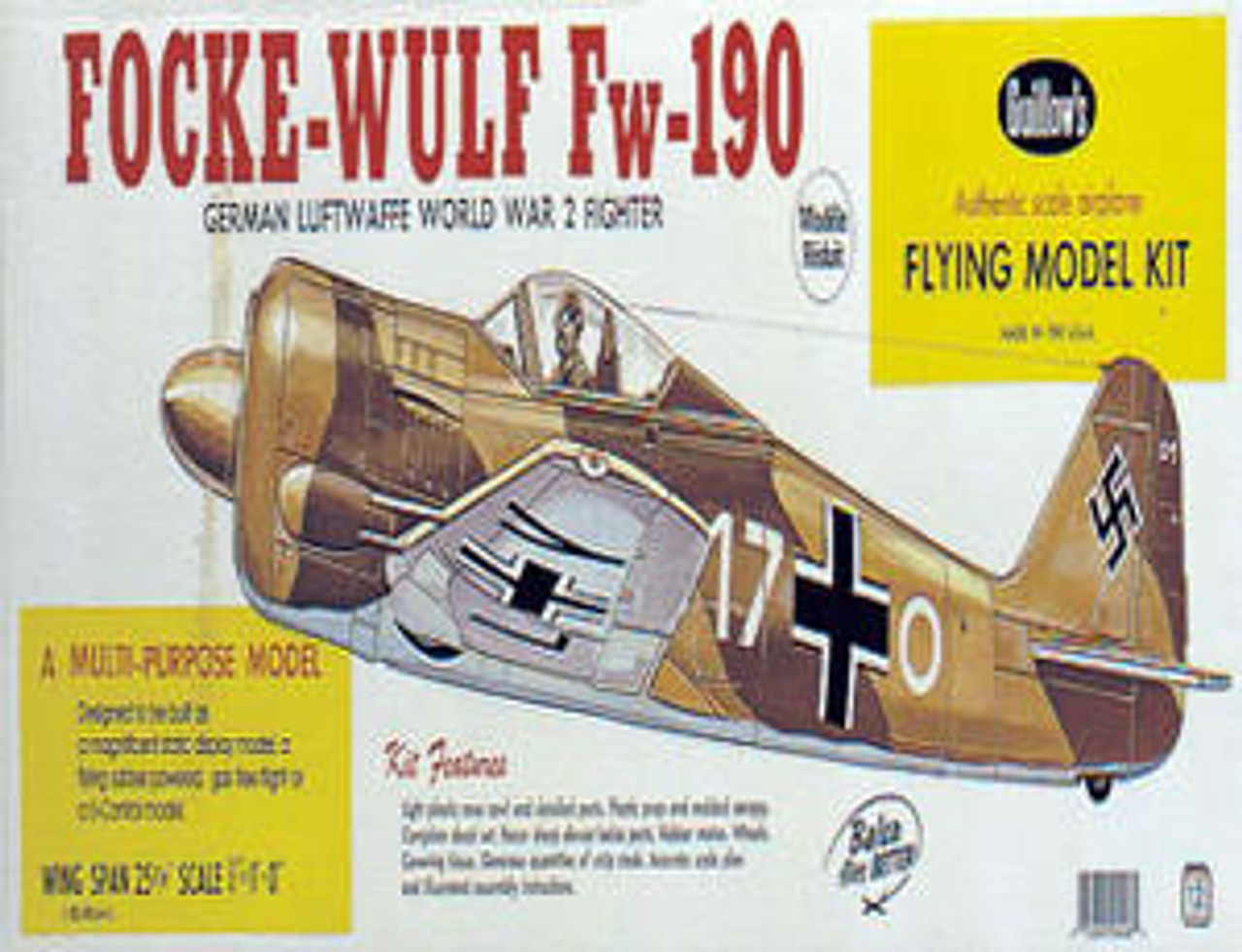 Guillow 1/16 Focke-Wulf FW-190 Balsa Model Kit