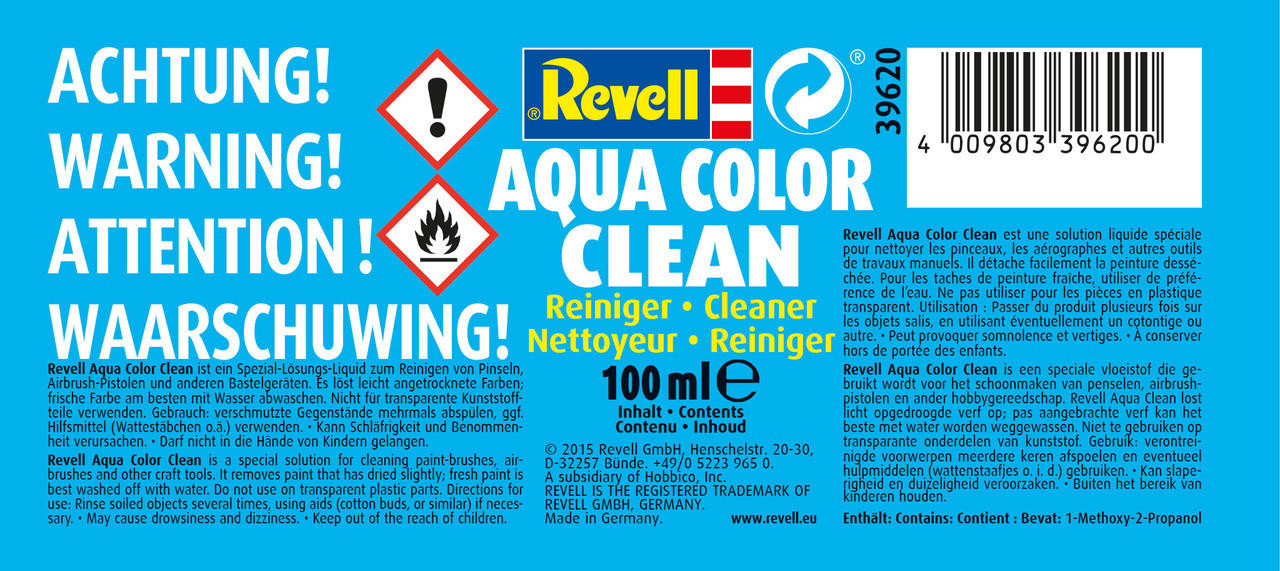 Revell Aqua Color Clean 100ml Brush Cleaner for Acrylics Wonderland