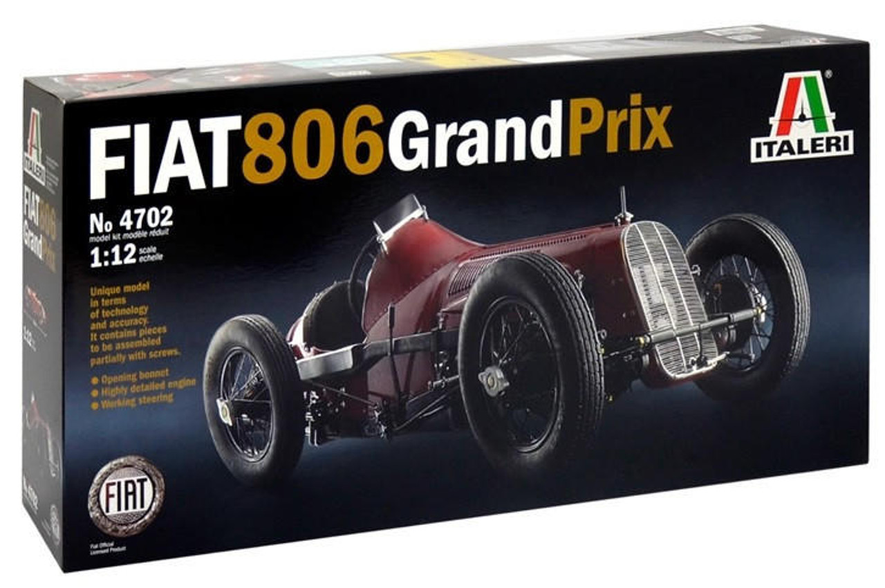 FIAT 806 Grand Prix 1:12 スケールモデルキット 1:12 Fiat 806 Grand Prix Model Kit | IT-4702 | Italeri