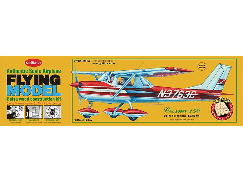 Guillows G309 Cessna 150 Kit Balsa à Construire - Avion Modèle Télécommandé Ou Statique