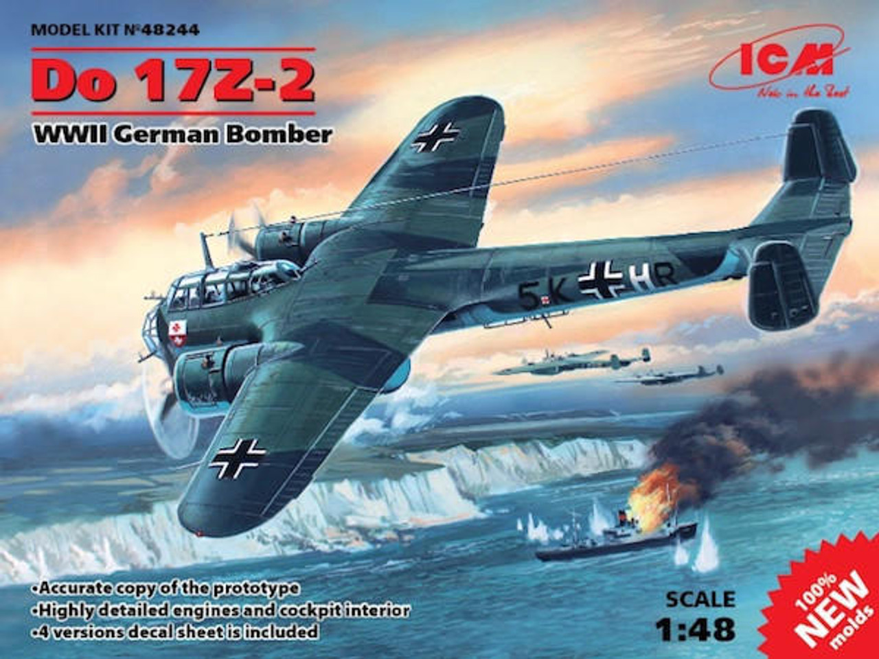 ICM 1/48 Dornier Do 17Z-2 Bomber Model Kit - Wonderland Models, ICM48244