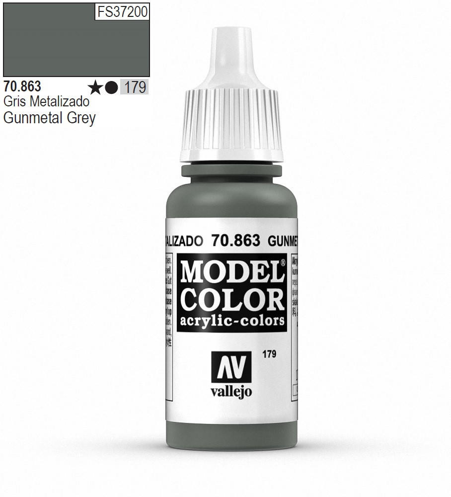Vallejo Mecha Color Farbe – Gunmetal, 17 Ml, Acryl Für Airbrush & Pinsel