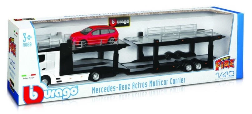 Bburago Camion Avec Remorque Mercedes Benz Actros 1/43 Street Fire - Yokohama à Prix