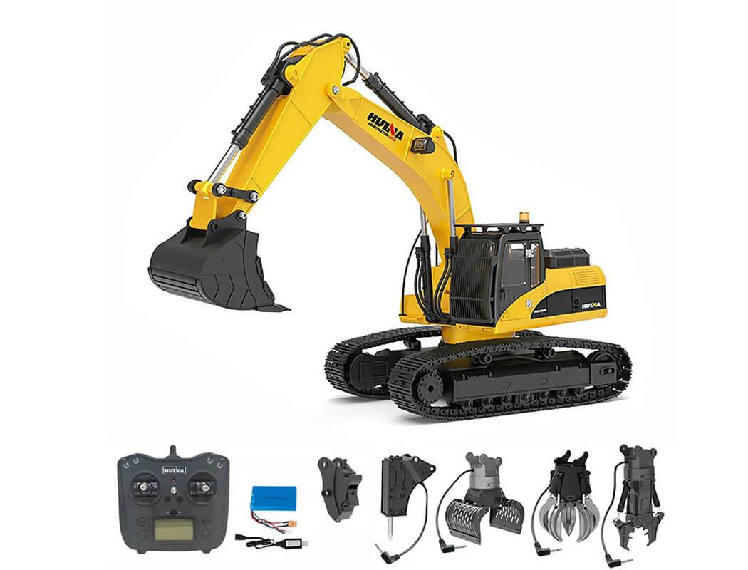 HUINA RC Excavator 4種類パーツ付き HuiNa RC 1/14 2.4G Full Alloy 23CH Excavator RTR Version 5.0