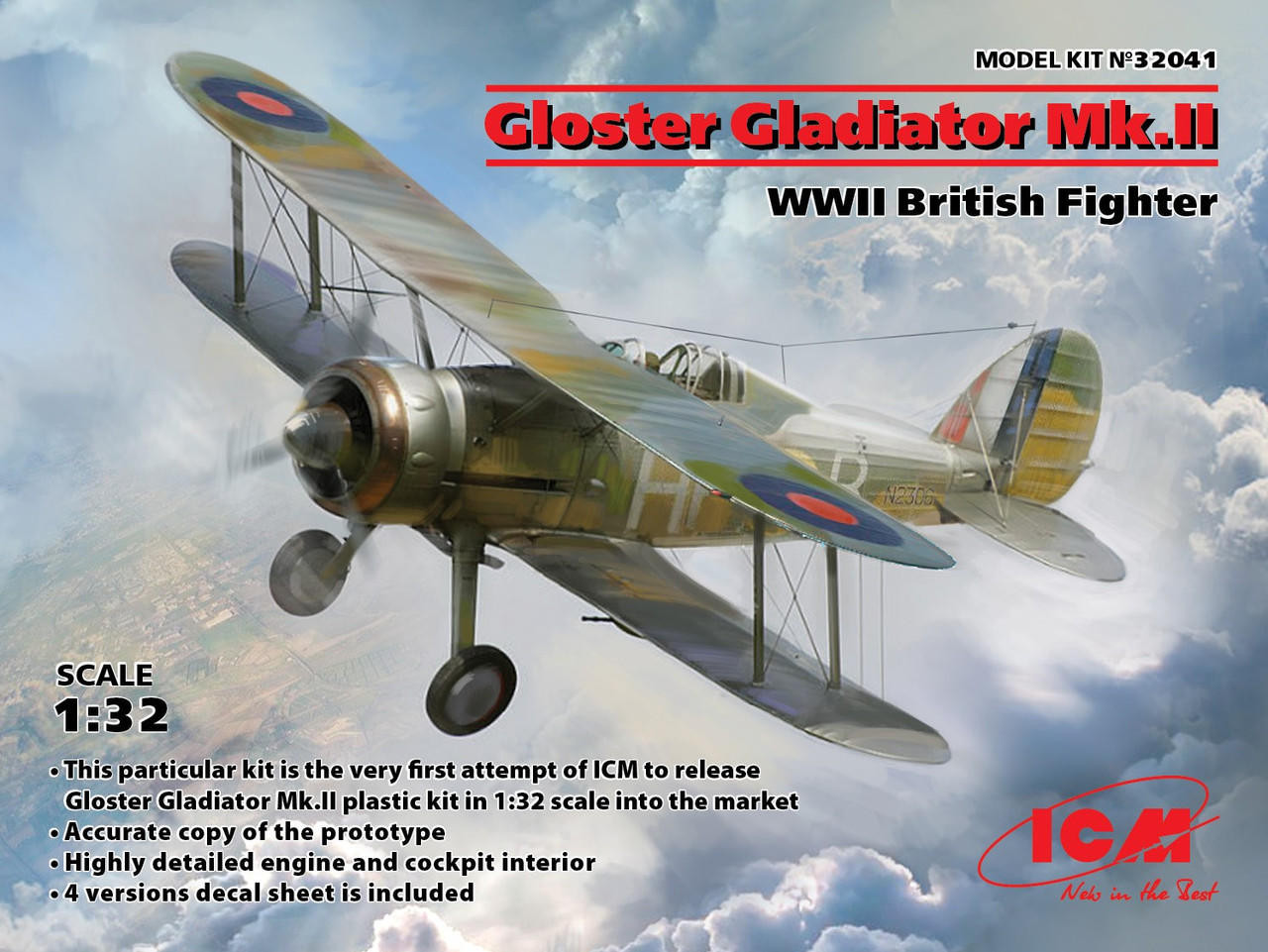 Gloster Gladiator スケールモデルキット Amazon | ICM 32040 プラスチック飛行機モデル グロスター