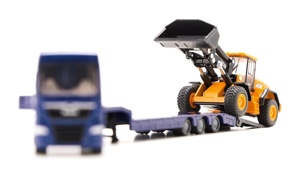 Siku 1/87 MAN Truck with Low Loader and JCB Wheel Loader