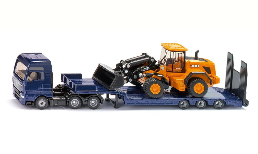 Siku 1/87 MAN Truck with Low Loader and JCB Wheel Loader