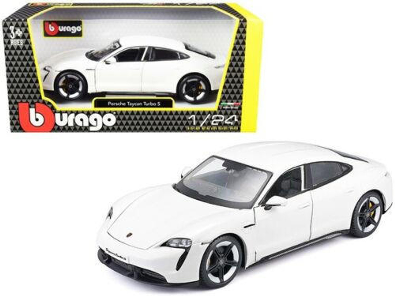 Burago 1/24 Porsche Taycan White Diecast Model