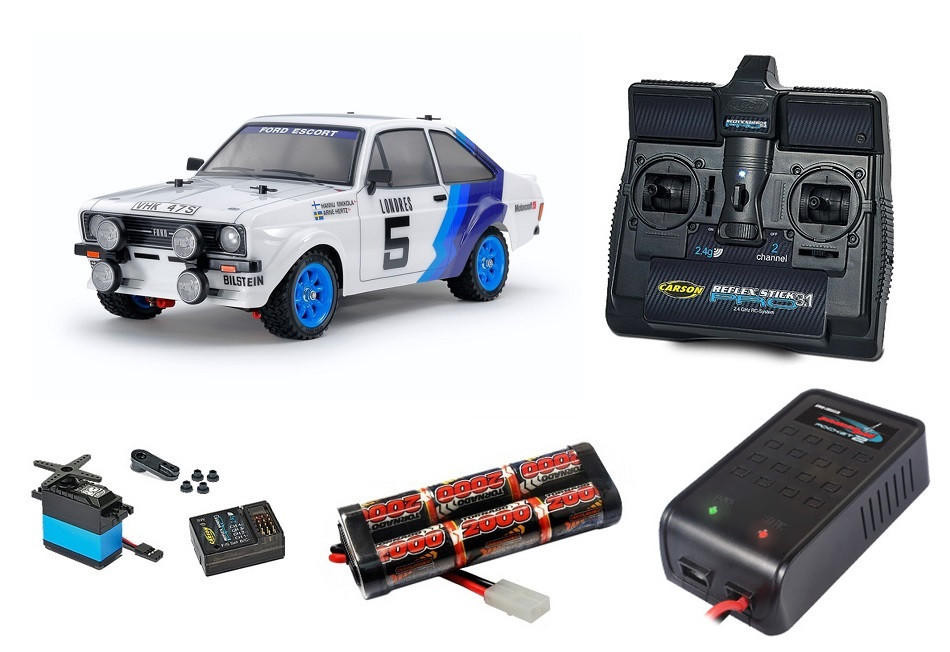 Tamiya RC Ford Escort MkII Rally PB MF-01X Super Package Deal