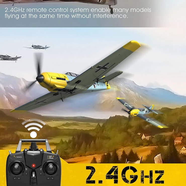 Top RC Hobby Messerschmitt BF-109 RTF 450mm – Avion Radiocommandé 4 Canaux Avec Gyroscope, Prêt à Voler !