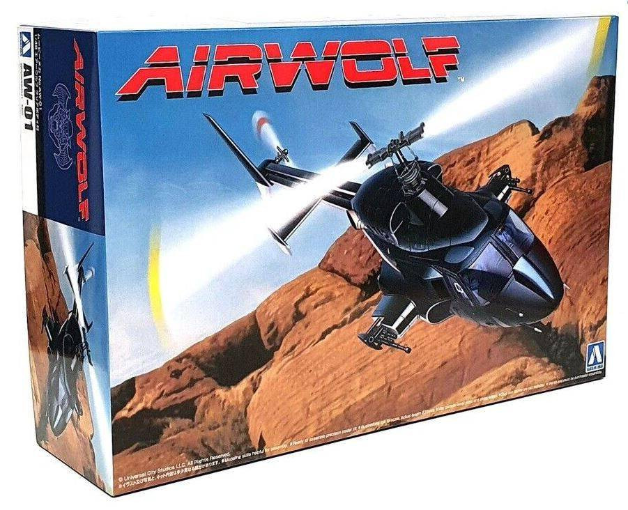 Aoshima 1/48 AW-01 Attack Chopper AIRWOLF Bell 222 CIA Model Kit