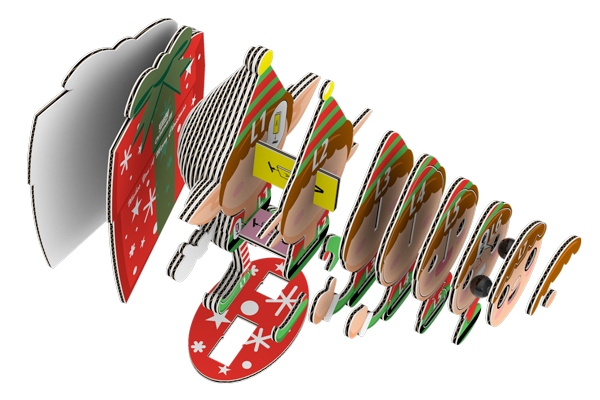 Eugy Santa 3D Puzzle (24 Pieces) - Eco-Friendly Educational Craft Toy For Kids Age 6+