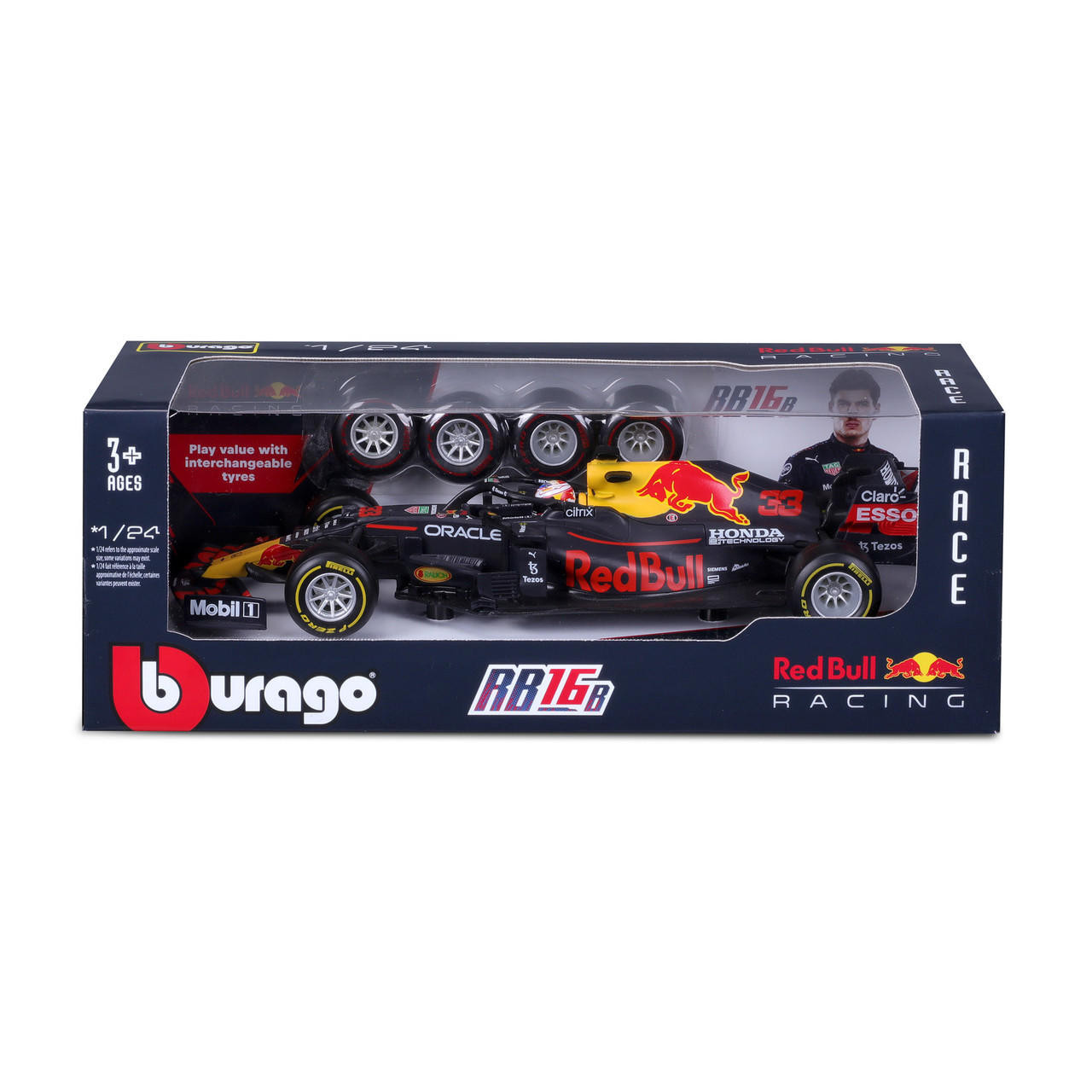 Burago 1/24 Red Bull Toy Tyre Changing Racing Car (2021