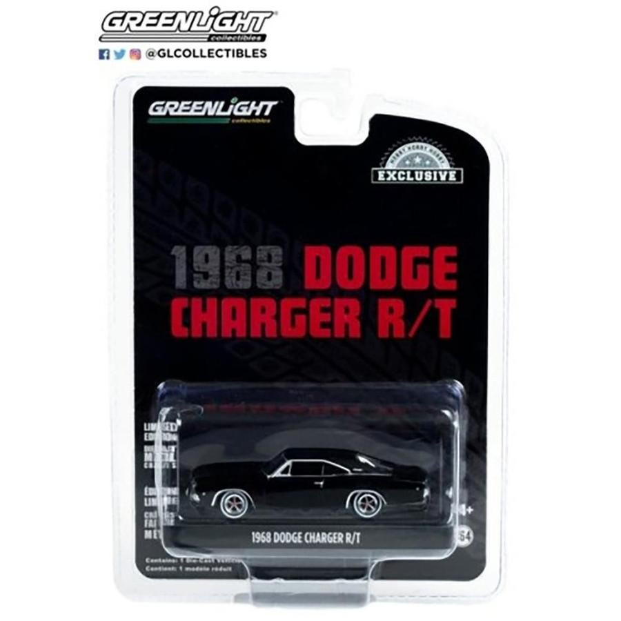 Greenlight 1/64 1968 Dodge Charger R/T Black - Wonderland Models