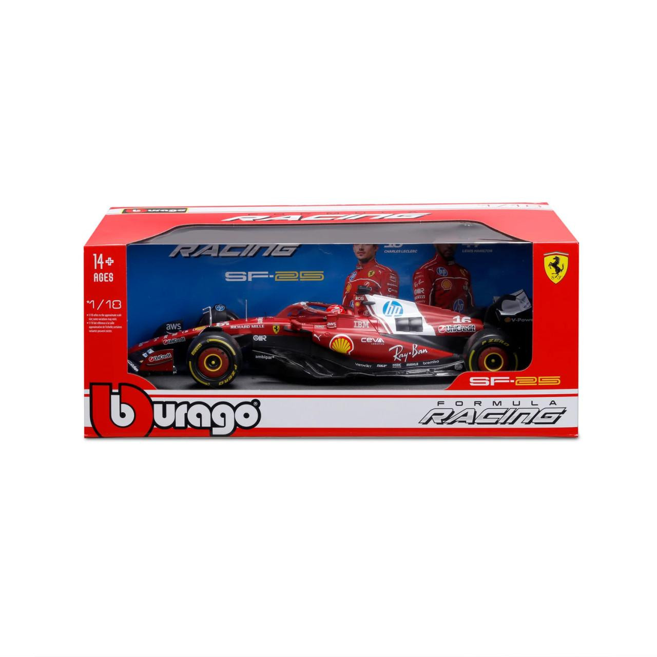 Burago 1/18 Ferrari F1 SF-25 2025 #16 Charles Leclerc Diecast