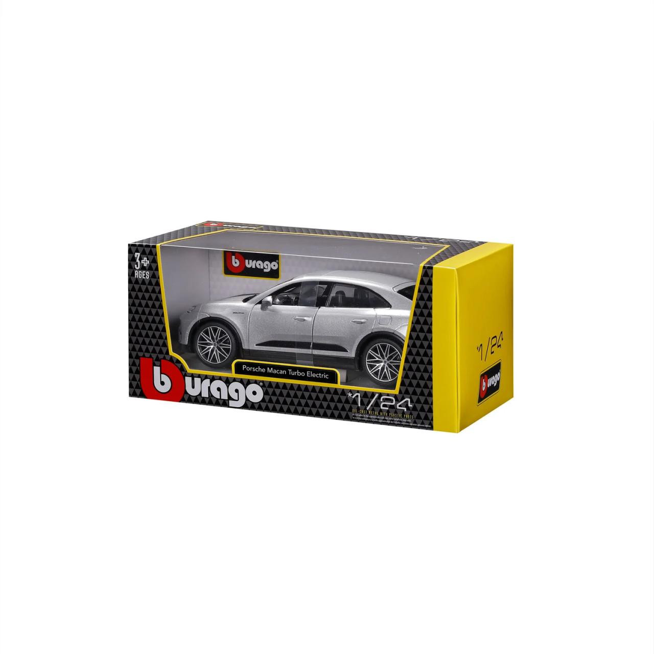 Burago 1/24 Porsche Macan Turbo Silver Diecast Model - Wonderland