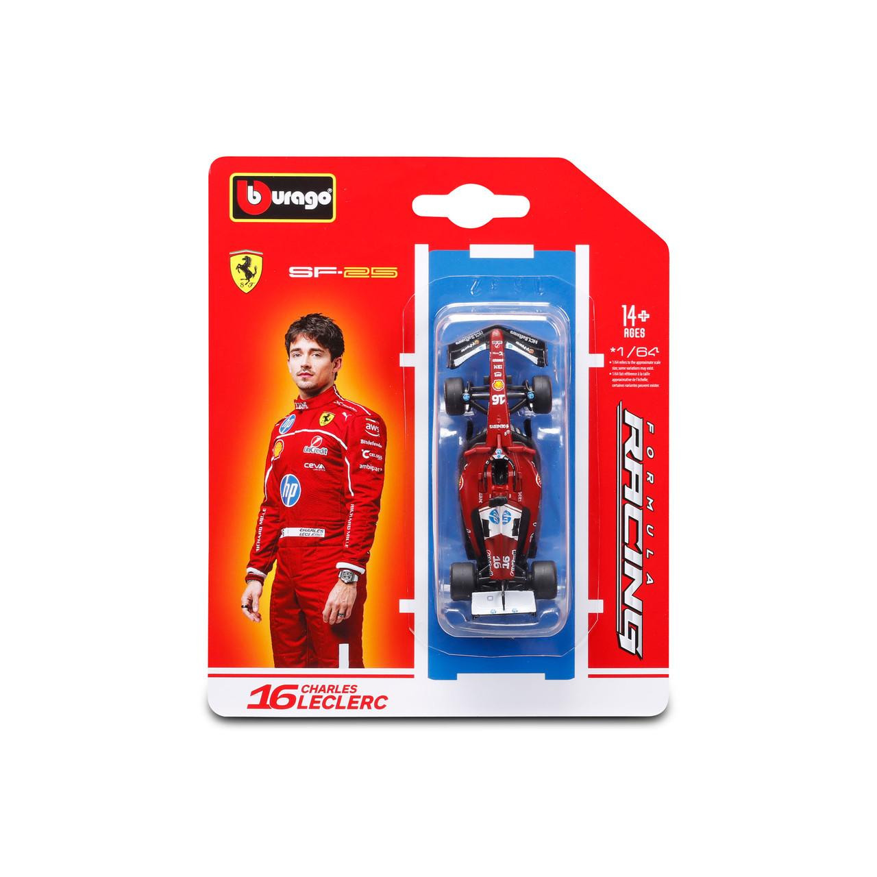 Burago 1/64 Ferrari SF25 F1 2025 #16 Charles Leclerc Diecast Model
