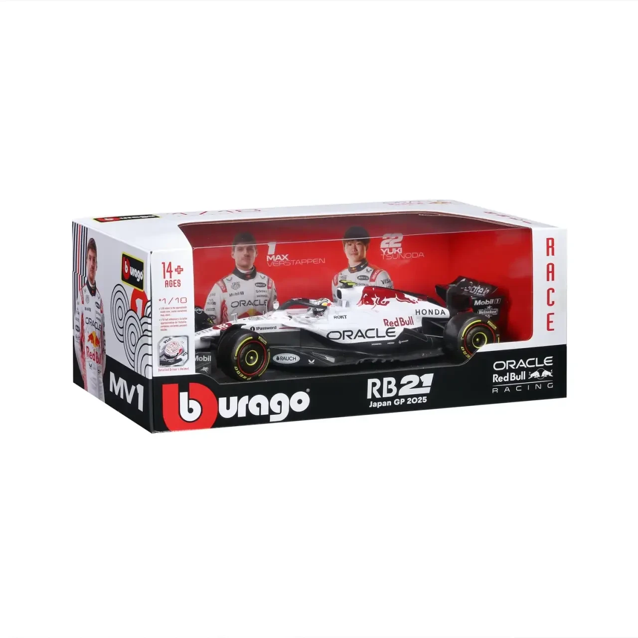 Burago 1/18 F1 Red Bull Racing RB21 Japan GP 2025 with Driver