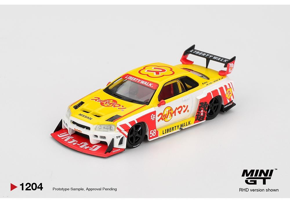 1/64 MINI GT LB-ER34 SKYLINE 日産 GT-R Mini GT 1/64 Nissan LB-ER34 Super Silhouette Skyline Suppaiman