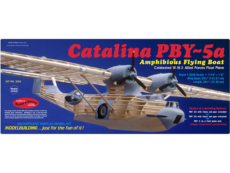 Guillow 1/28 PBY-5a Catalina Balsa Model Kit - Wonderland Models