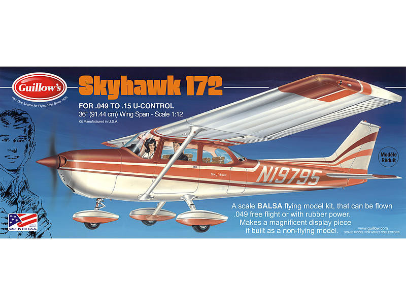 Guillow 1/12 Cessna Skyhawk 172 Balsa Model Kit - Wonderland