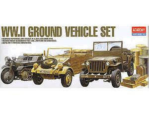 Academy 1/72 WWII Ground Vehicle Set - US & German Vehicles Academy 1/72 WWII Ground Vehicle Set - US & German Vehicles