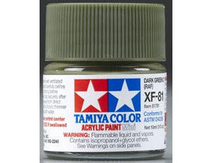 Tamiya Mini XF-81 Flat RAF Dark Green 2 10ml Acrylic Paint   Tamiya Mini XF-81 Flat RAF Dark Green 2 10ml Acrylic Paint