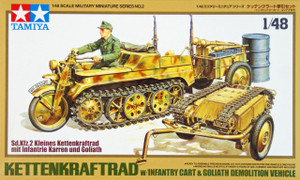 Tamiya 1/48 Kettenkraftrad with Cart & Goliath Tamiya 1/48 Kettenkraftrad with Cart & Goliath