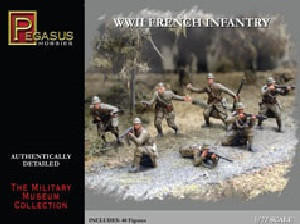 Pegasus Hobbies 1/72 WWII French Infantry Model Figures Pegasus Hobbies 1/72 WWII French Infantry Model Figures