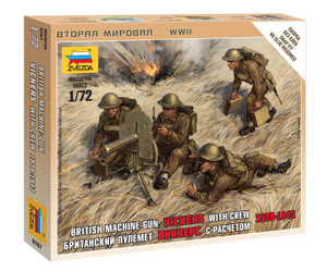  Zvezda 1/72 British Vickers MG with Crew 1939-42 
