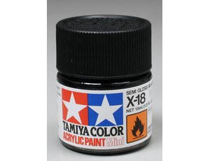  Tamiya Mini X-18 Semi Gloss Black 10ml Acrylic Paint 