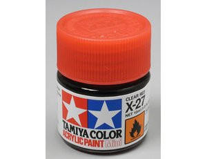  Tamiya Mini X-27 Clear Red 10ml Acrylic Paint 