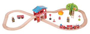  BigJigs Fire Station Train Set 