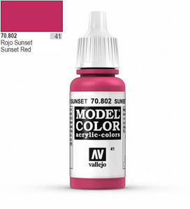 Vallejo Model Color 802 17ml Sunset Red Matt Acrylic   Vallejo Model Color 802 17ml Sunset Red Matt Acrylic
