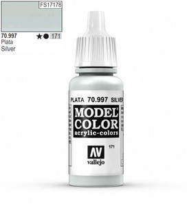 Vallejo Model Color 997 17ml Silver Metallic Acrylic Paint Vallejo Model Color 997 17ml Silver Metallic Acrylic Paint