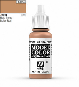 Vallejo Model Color 804 17ml Beige Red Matt Acrylic Vallejo Model Color 804 17ml Beige Red Matt Acrylic